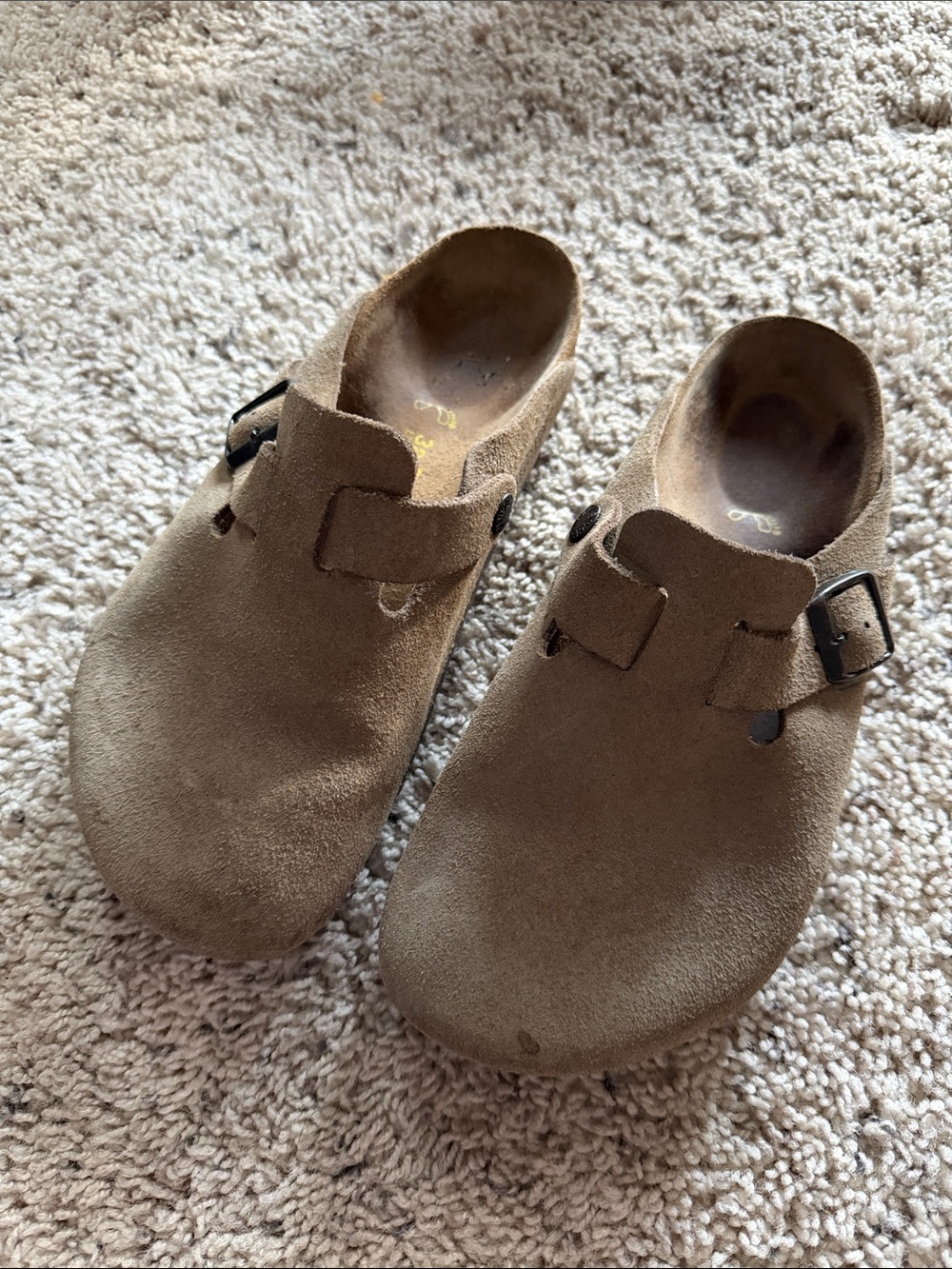 BIRKENSTOCK Suede Slip-On Clog in Light Brown Size EU 38